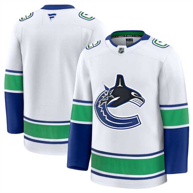 Mens Vancouver Canucks Blank White 2024-25 Away Stitched Hockey Jersey Dzhi